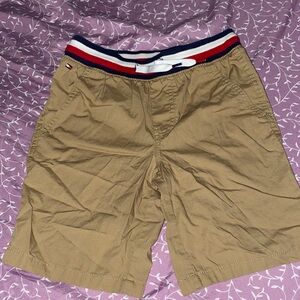 Tommy Hilfiger Kids Tan Shorts with Striped Waistband